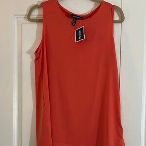 Ellen Tracy Orange Sleeveless Tank Top